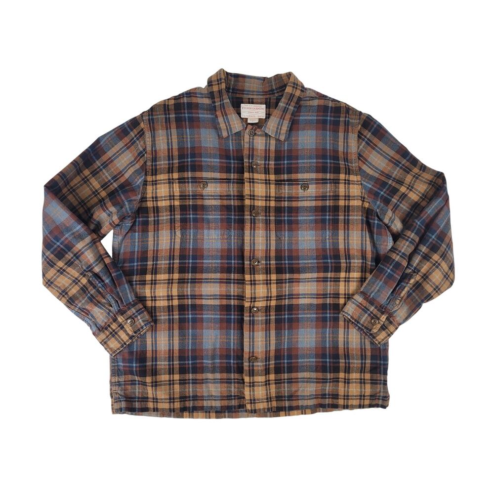 Filson Elk Heights Camp Shirt in Brushed Cotton Flannel Men's Sz L